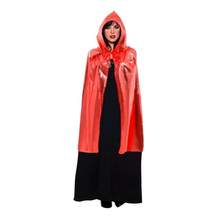 Capa Disfraz Caperucita Corta Roja Brillante 80cm Capa Disfraz Caperucita Corta Roja Brillante 80cm