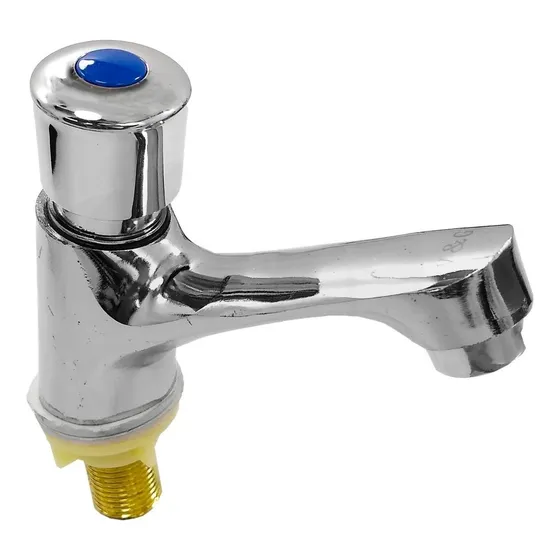 Llave Mezcladora Monomando Temporizadora Para Lavabo Iml Color Plateado
