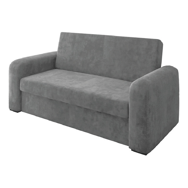 Sofá Cama Versátil 2 Lugares Veludo Selmer Cor Cinza Sofá Cama Versátil 2 Lugares Veludo Selmer Cor Cinza