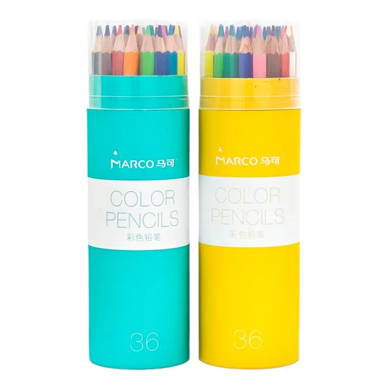 Set 36 Lapices Hexagonales Colores Vibrantes Utiles Escolare
