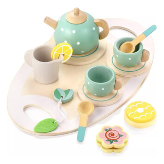Set De Juguetes De Té De Tarde De Madera Para Niñas Set De Juguetes De Té De Tarde De Madera Para Niñas