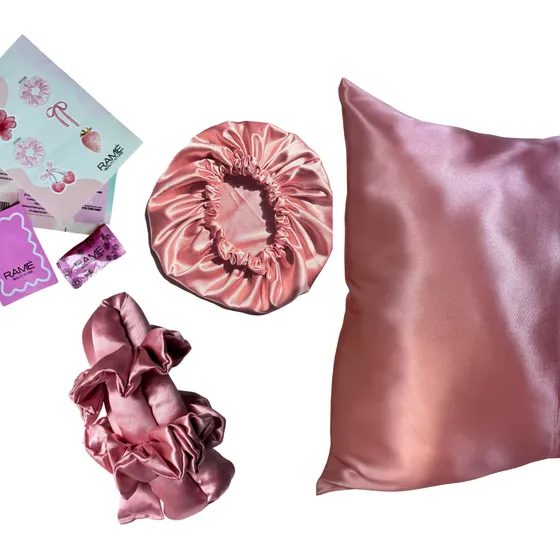 Set Ondas Sin Calor+funda De Almohada+ Cofia Satén Antifrizz