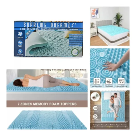 Colchoneta Espuma Viscoelástica Con Infusión De Gel Queen
