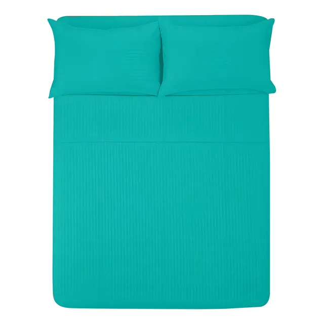 Juego De Sábanas Matrimoniales Melocotton - Color CARIBE - Tacto Algodón , 1800 Hilos , Microfibra Grabada Ultra Suave, Hipoalergénica, Antiácaros , Ideal Para Todo El Año.