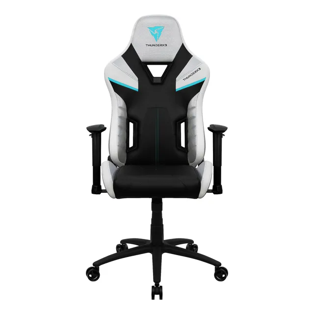 Silla de escritorio ThunderX3 TC5 gamer ergonómica arctic white con tapizado de cuero sintético