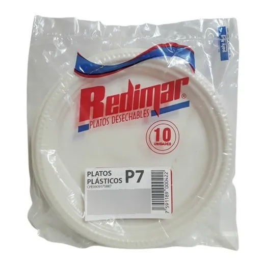 Platos Desechables P-7 Redimar Precio X 12 Paquetes