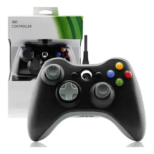Controle Para Xbox 360 Com Fio USB e PC Preto Vibração Console Joystick Manete Gamer Gamepass Steam Windows Tv Pc Android Pc Controle Pc Gamer - Redfin — foto 7