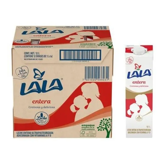 Caja 12 Leche Lala Entera Ultra Pasteurizada
