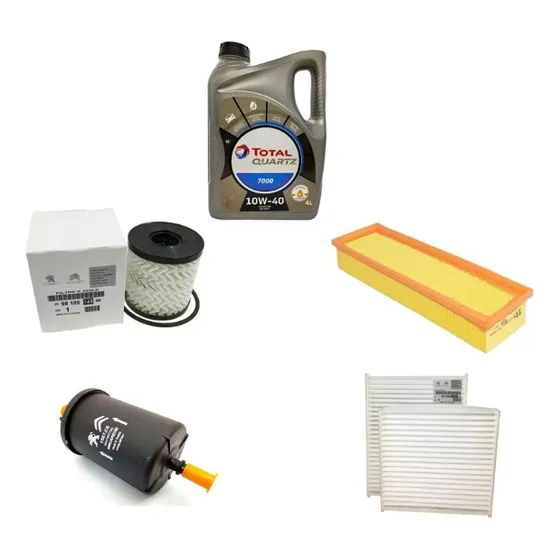 Kit 4 Filtros Originales Peugeot 208 + Aceite Total 10w40
