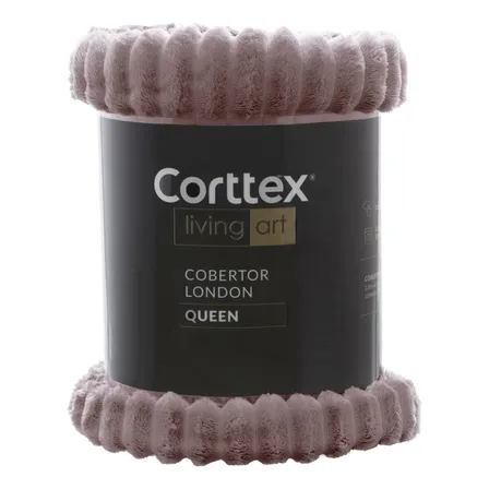 Cobertor Velour Queen 220x240 Zermatt 3d Super Soft Premium London Rose