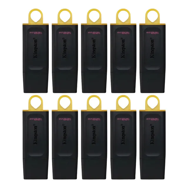 Kit 10 Memoria Usb Kingston 128gb 3.2 Dtx/128gb Mayoreo Color Negro