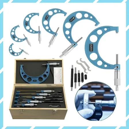 Kit 6 Micrômetro Externo De 0 À 150mm Resolução 0,01mm 0.01 Mm 15 Cm