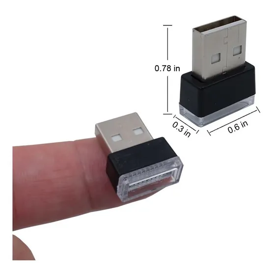 Usb Simple Portatil Color Luz Ambiente Led Vehiculo Casa