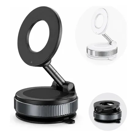 Soporte Celular Auto Con Ventosa Magnético Ajustable Para Tablero Parabrisas Negro