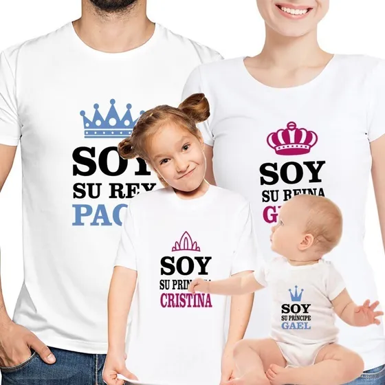 4 Franelas Personalizadas Para Toda La Familia X4 Lpk
