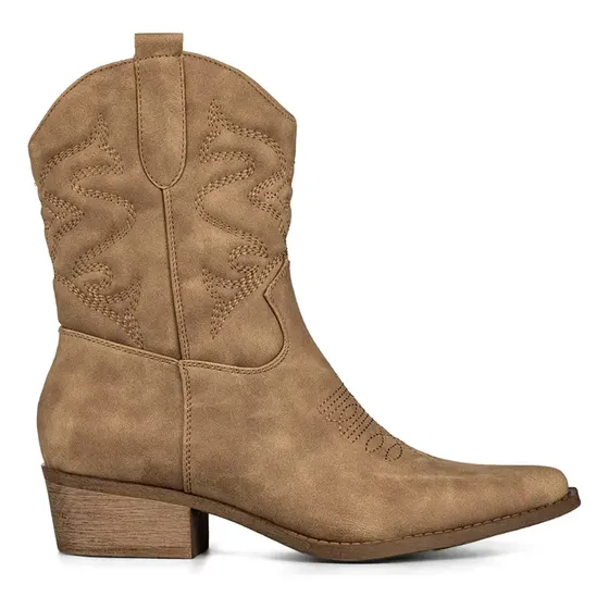 Botin Casual Mujer Moda Vintage Cowboy Bordado Weide Qbm20