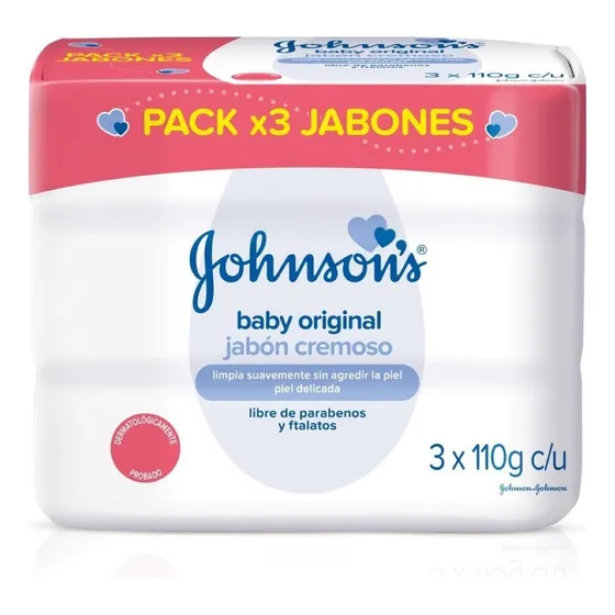 Jabón En Barra Johnson's Baby 3 u Pack X 3