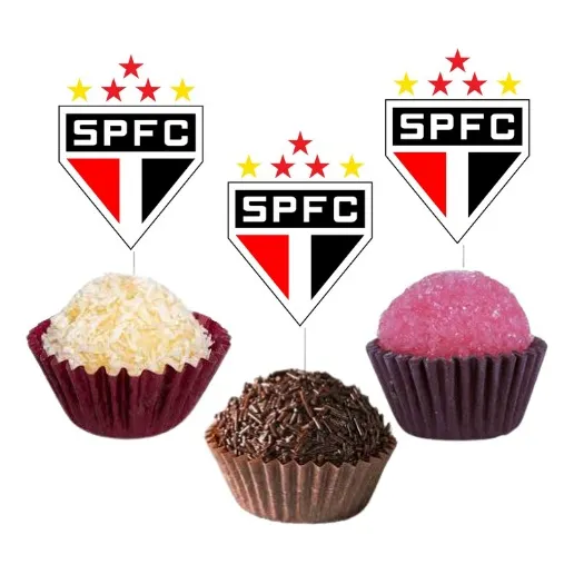 Topo Doces Toppers São Paulo Tag Futebol  Aniversário