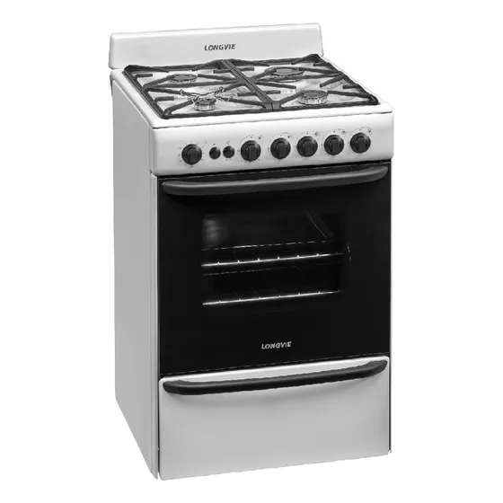 Cocina A Gas Longvie 13501bf 56cm Blanca Cajón Parrilla Color Blanco
