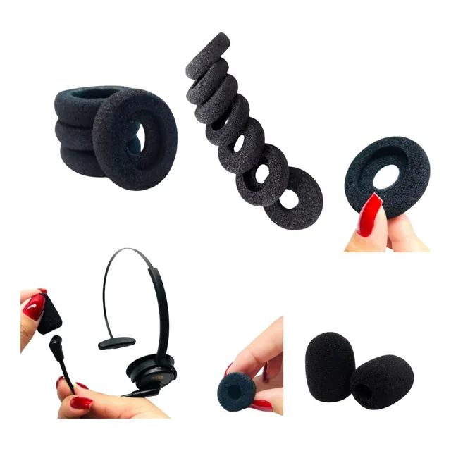 Kit Com 10 Protetor Auricular E 10 Espuma Bocal Para Headset