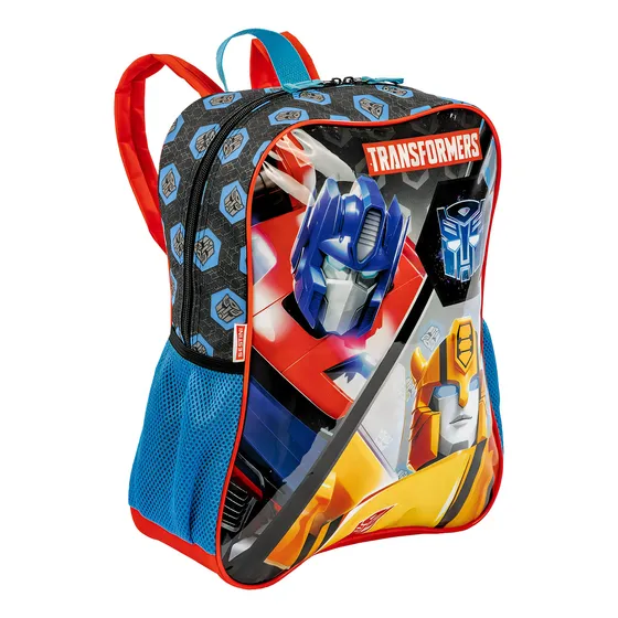 Mochila Escolar Infantil G Sestini 066230-00 Transformers Cor Vermelho e Azul