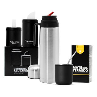 Set Matero Juego De Mate Completo Termo Mate Bombilla Latas Set Matero Juego De Mate Completo Termo Mate Bombilla Latas