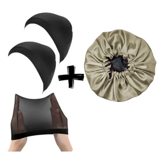 Kit 2 Touca De Nero + 1 Touca De Cetim Antifrizz Day After