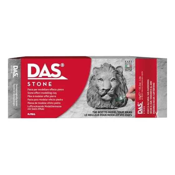 Pasta para modelar Das Stone Clay, 1 kg, color gris