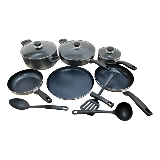 Bateria Mlplus En Aluminio 12 Piezas Antiadherente