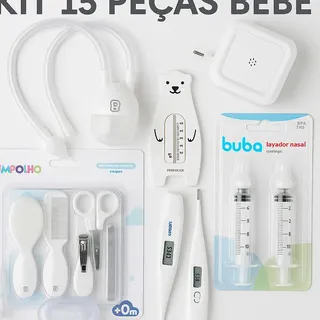 Kit Higiene Bebê 15 Itens Pimpolho Buba G-tech Rn Branco