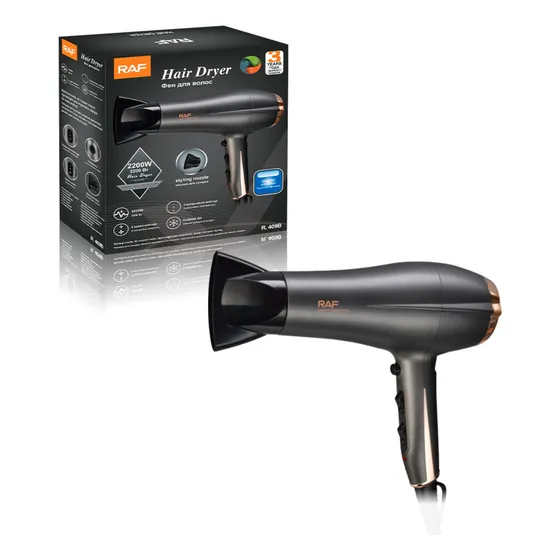 Secador De Pelo 2 Velocidades 3 Niveles Raf Boquilla 2200w