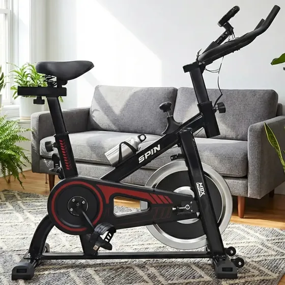 Bicicleta Ergométrica Spinning Silenciosa MBX SPIN 6kg Preto/Vermelho