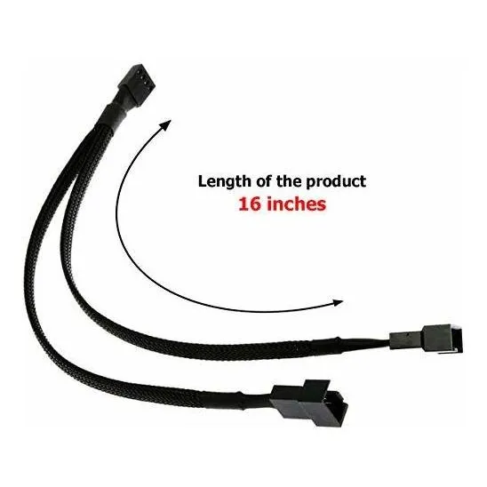 Pwm Cable Adaptador Largo Trenzado Color Negro