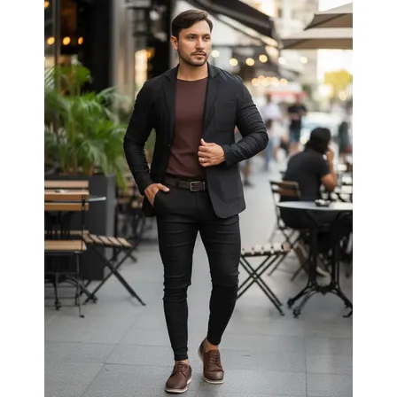Terno Masculino Slim Fit Italiano Blazer E Calça Social