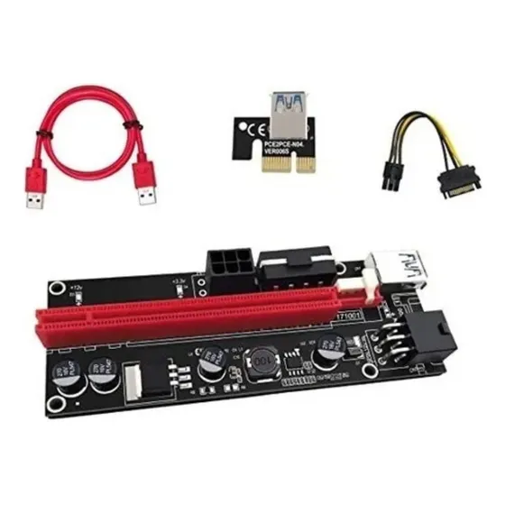 Adaptador Riser  Pci Express, 4 Pin, Gpu, Kit Usb Cables
