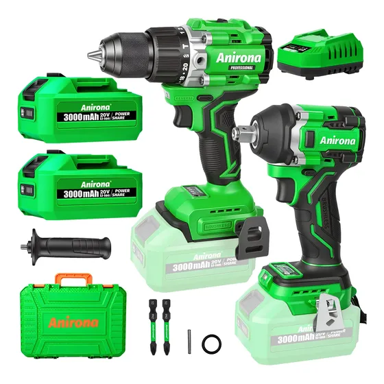 Kit Taladro Rotomartillo + Llave De Impacto 20v Brushless
