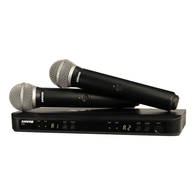 Micrófono Inalámbrico Shure Blx288/pg58-j10 Receptor Doble Color Negro