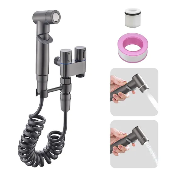 Bidet Rociador Sanitario Valvula Doble Salida Baño Multiusos