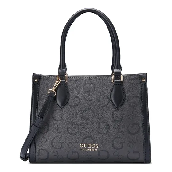 Cartera Guess Origina Usa Mediana Negra Con Gris Con Strap