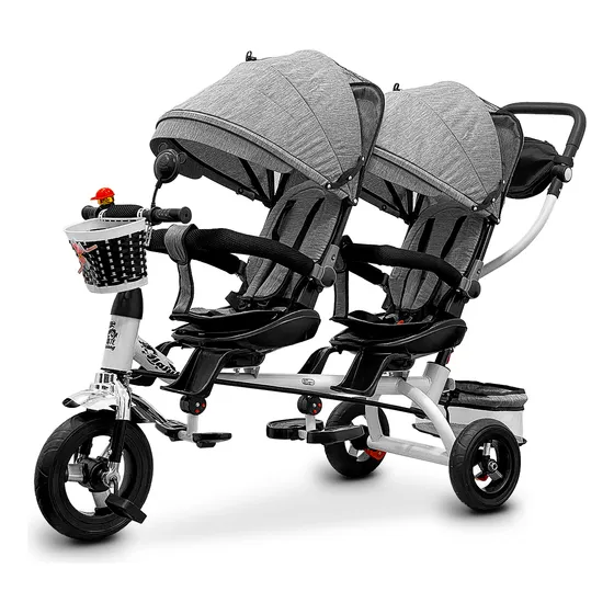 Coche Triciclo Doble Toldo Anti Uv Asiento Giratorio El Rey