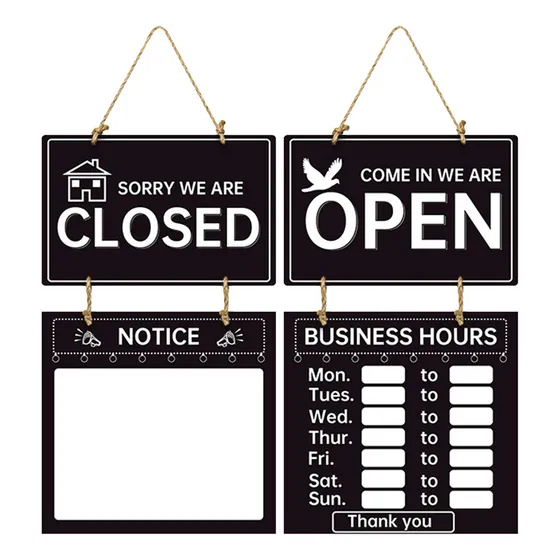Muestra Abierta Cerrada Para Puerta De Negocios Señal De Hor