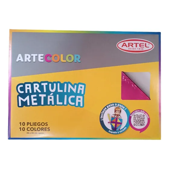  Cartulina Metálica Carpeta  10 Hojas Artel 