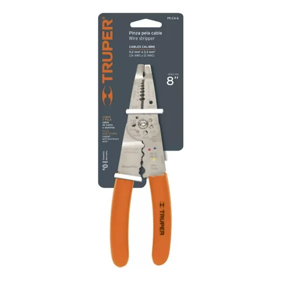 Alicate Pelacable Aprieta Terminales 8 Pulgadas Truper