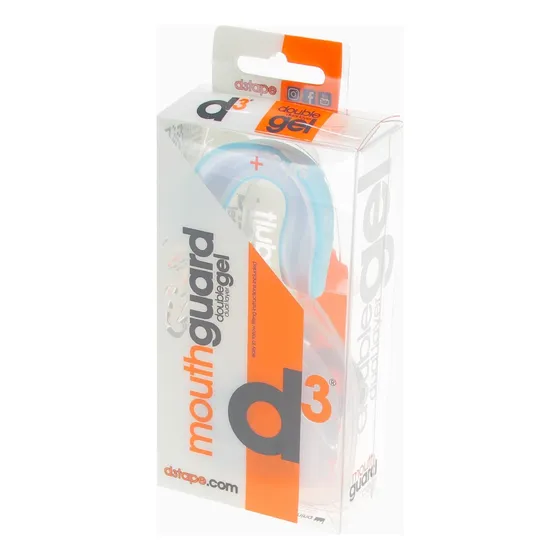 Protector Bucal Doble Gel De Silicona D3 Adulto Color Celeste Sabor Sin Sabor