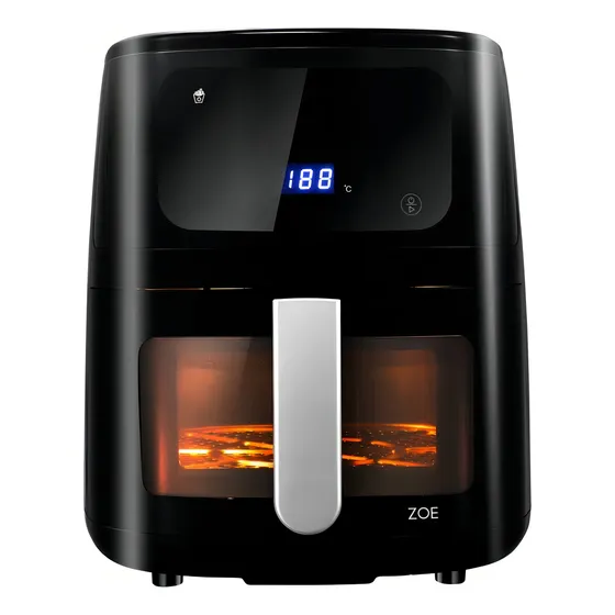 Freidora De Aire Sin Aceite Digital Cuori 5lt 1450w 220v Color Negro