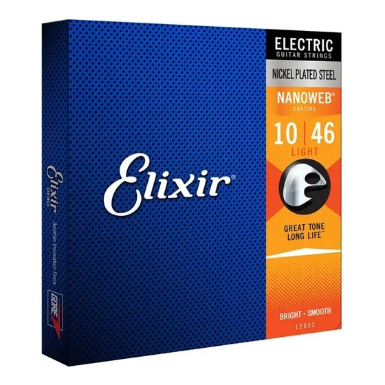 Encordoamento Elixir Cordas 0.10 Light Nanoweb Para Guitarra
