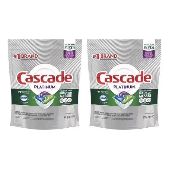 Cascade Lavavajillas Platinum Actions Pack 2pz De 21pods C/u