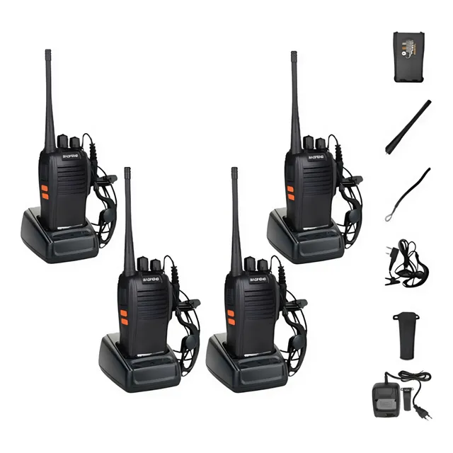 Kit 4 Radio Walk Talk Comunicador 16 Ch 12km Baofeng 777s