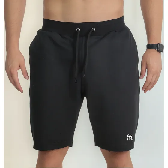 Bermuda Moletom Short Masculino Ny Com Bolso Academia Treino