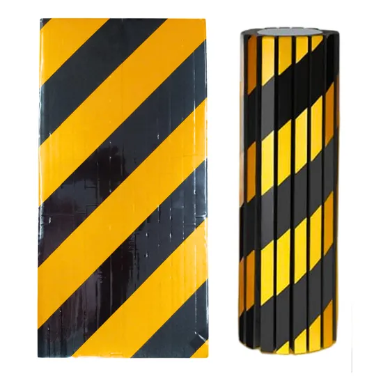 Protector De Goma Eversafe Angulo Pared Garage Reflectivo Color Amarillo Y Negro
